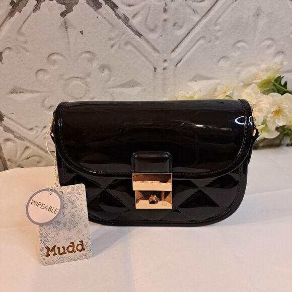 Mudd New Trendy Black Messenger Bag Crossbody Style Small Bag - Picture 1 of 9